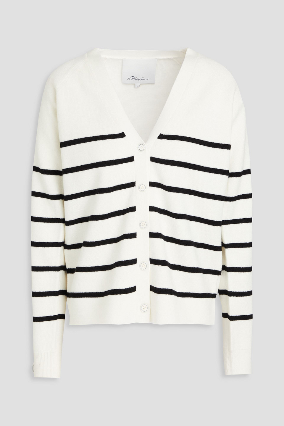 3.1 Phillip Lim Striped Wool Cardigan In Ivory