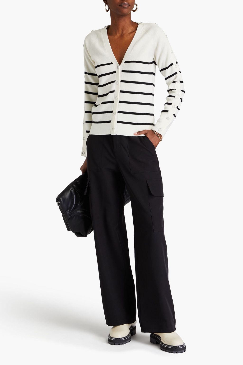 3.1 PHILLIP LIM كارديغان من الصوف بتصميم مخطط
