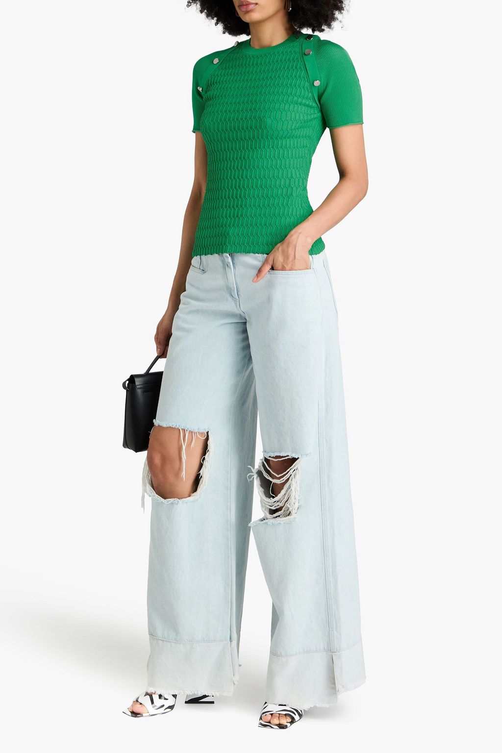 3.1 PHILLIP LIM Button-embellished knitted top