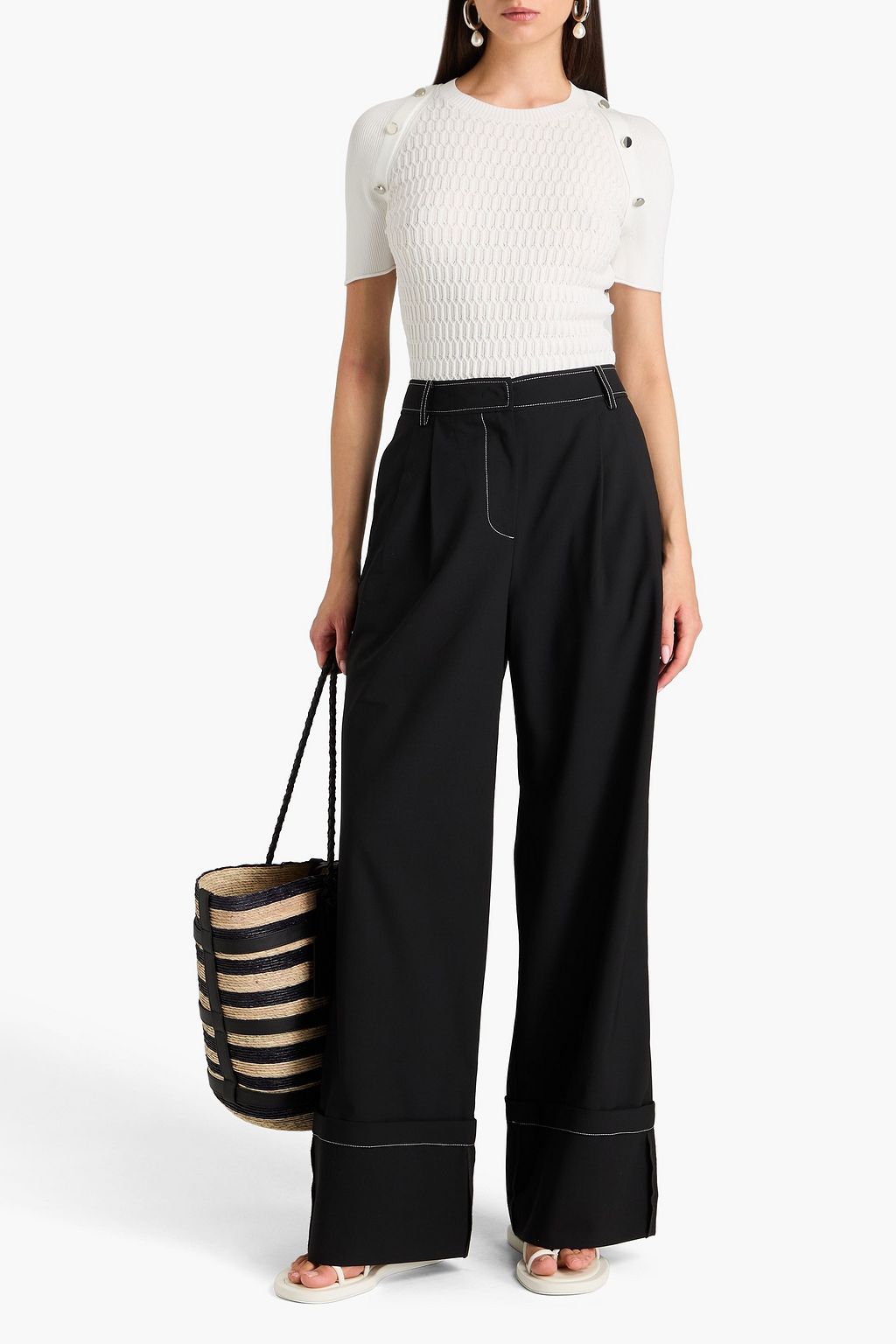 3.1 PHILLIP LIM Button-embellished knitted top