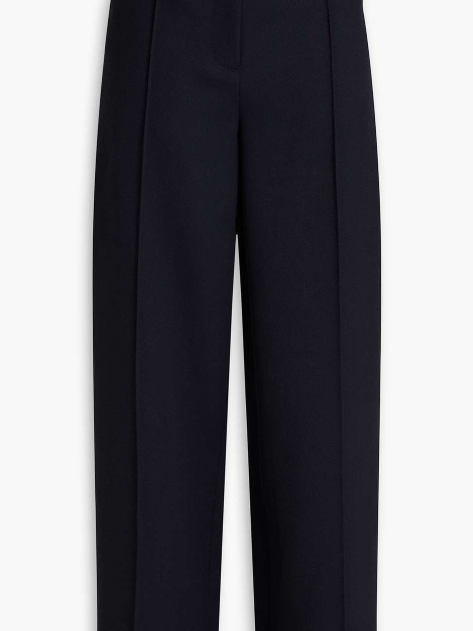 wool-twill wide-leg pants