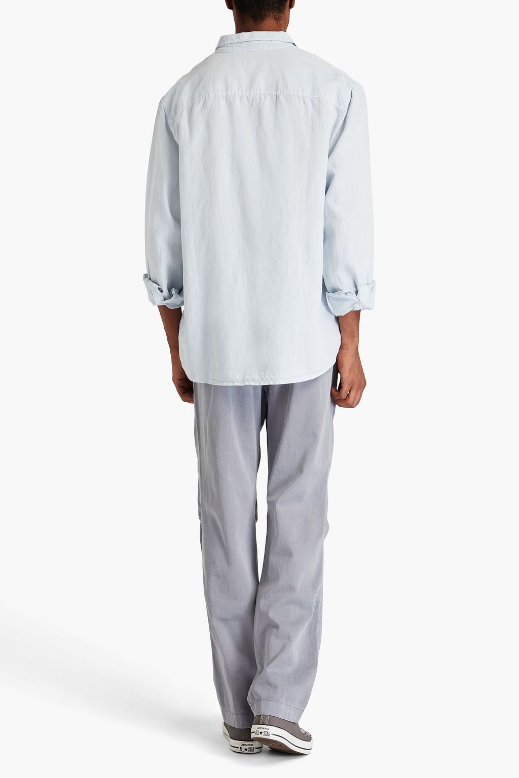 JAMES PERSE Hemd aus Twill aus einer Baumwoll-Leinenmischung