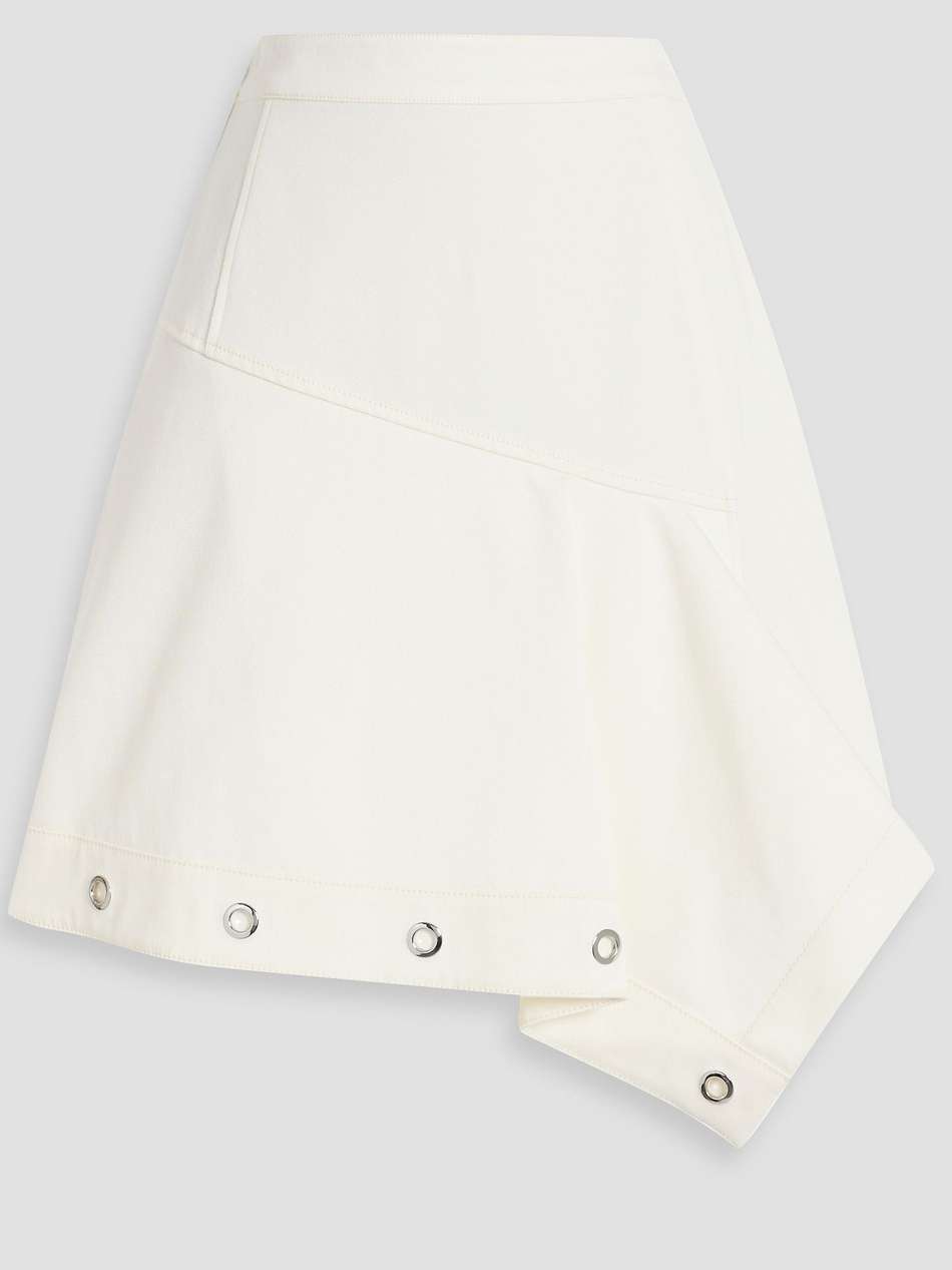 asymmetric embellished cotton-twill mini skirt