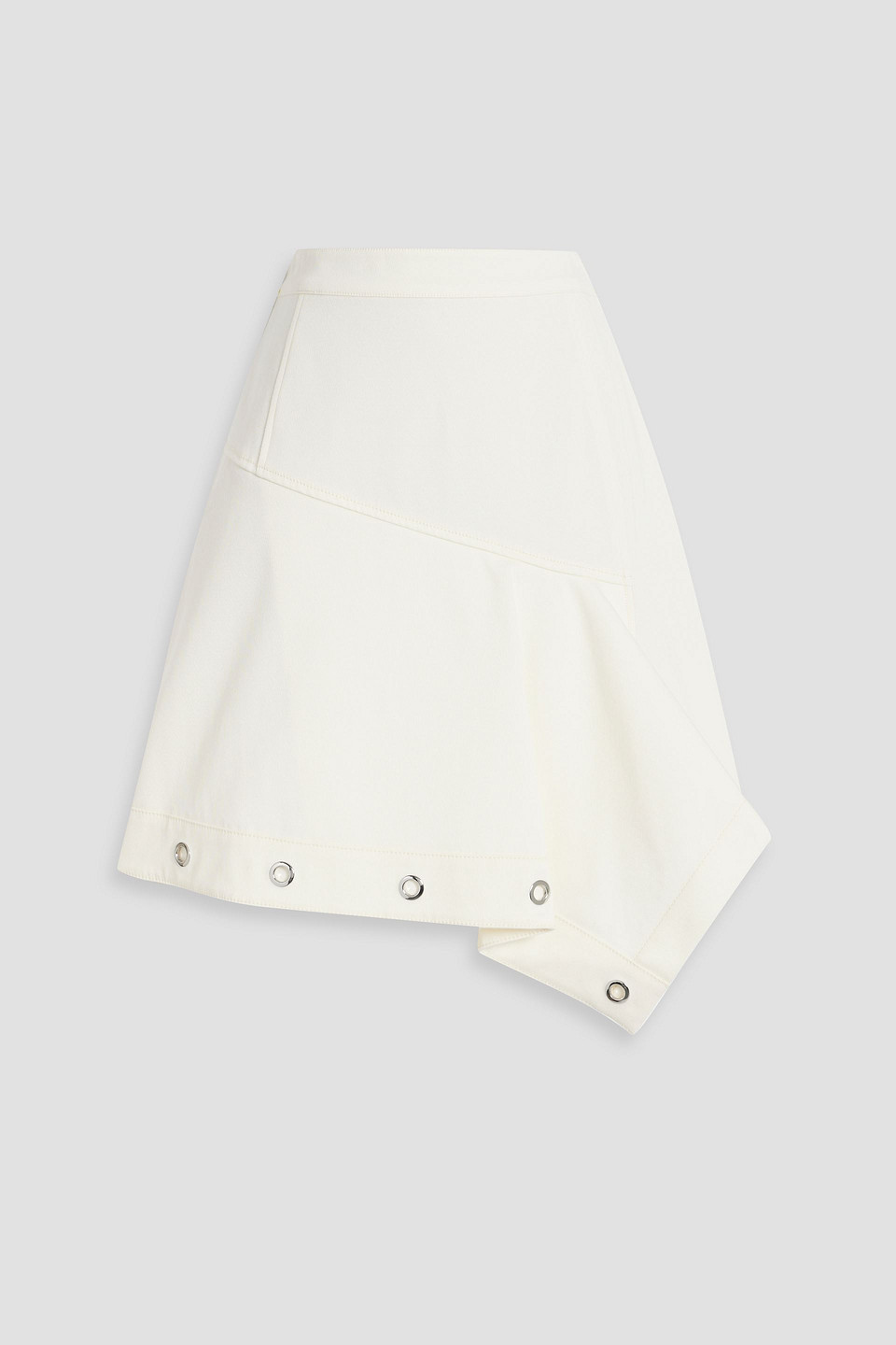 3.1 Phillip Lim Asymmetric Embellished Cotton-twill Mini Skirt In Ecru