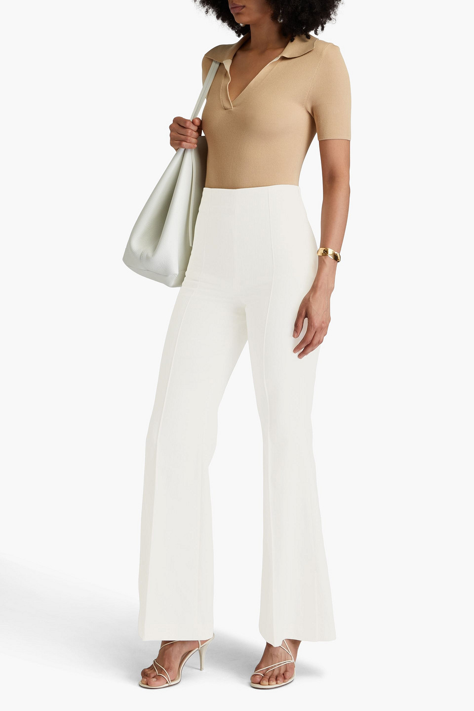 Rohe Cotton-twill Flared Pants In Off-white