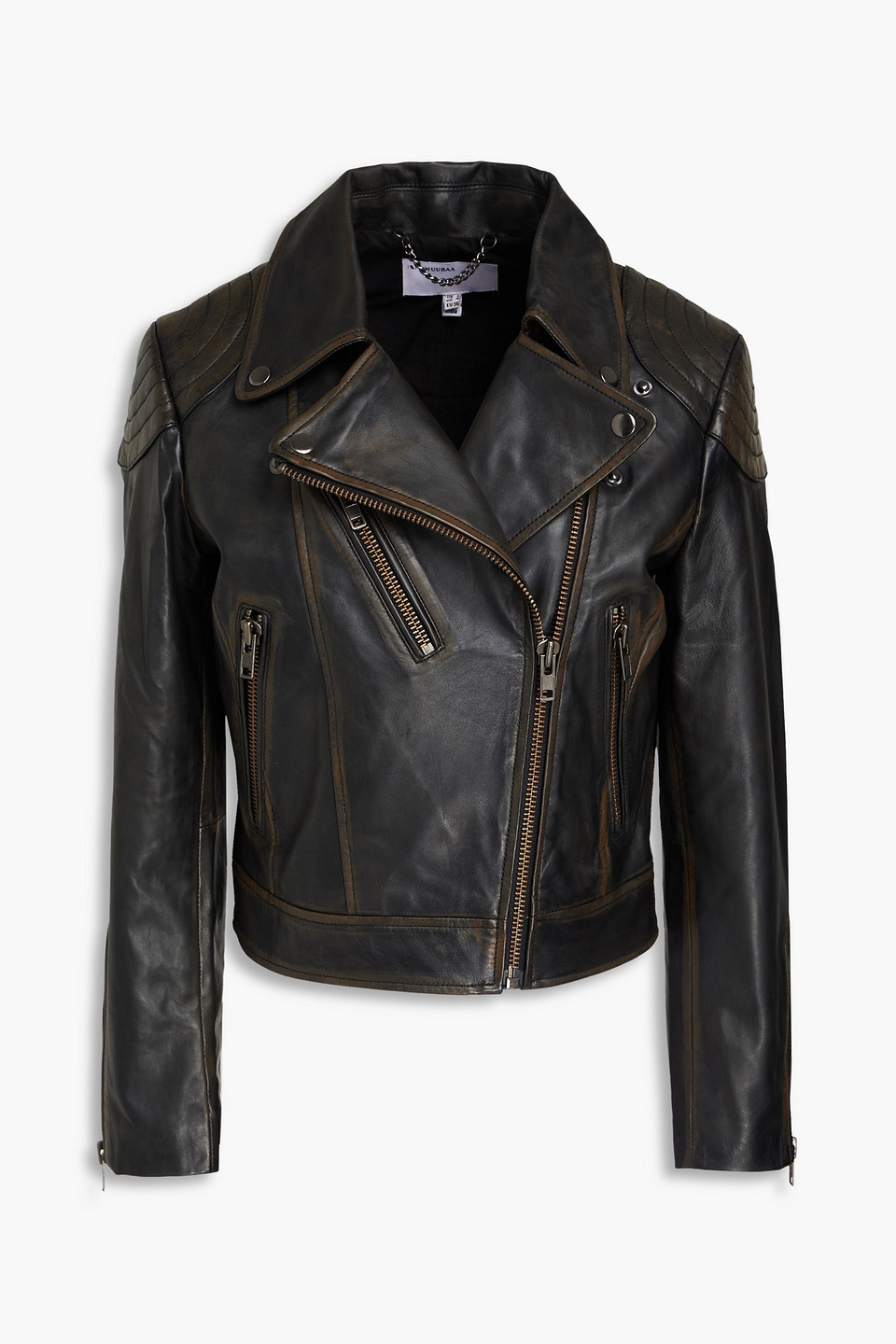 Muubaa Leather Biker Jacket In Black