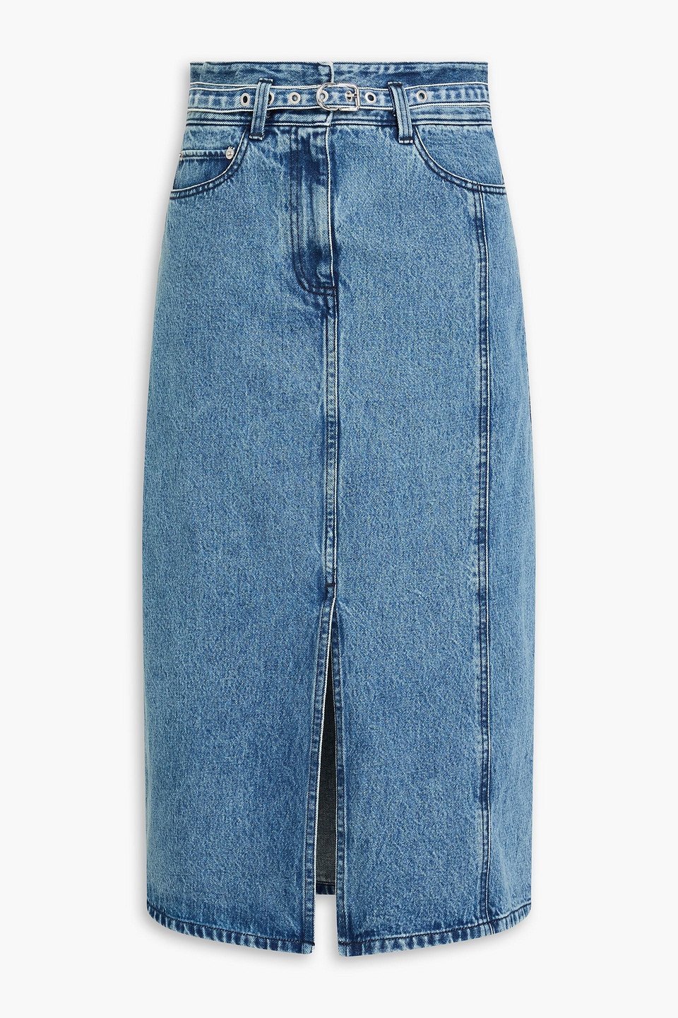 3.1 Phillip Lim - Belted denim midi skirt - Blue - US 2