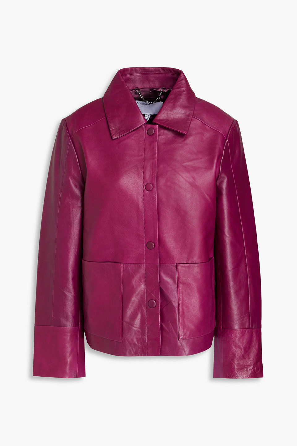 Muubaa Leather Jacket In Plum