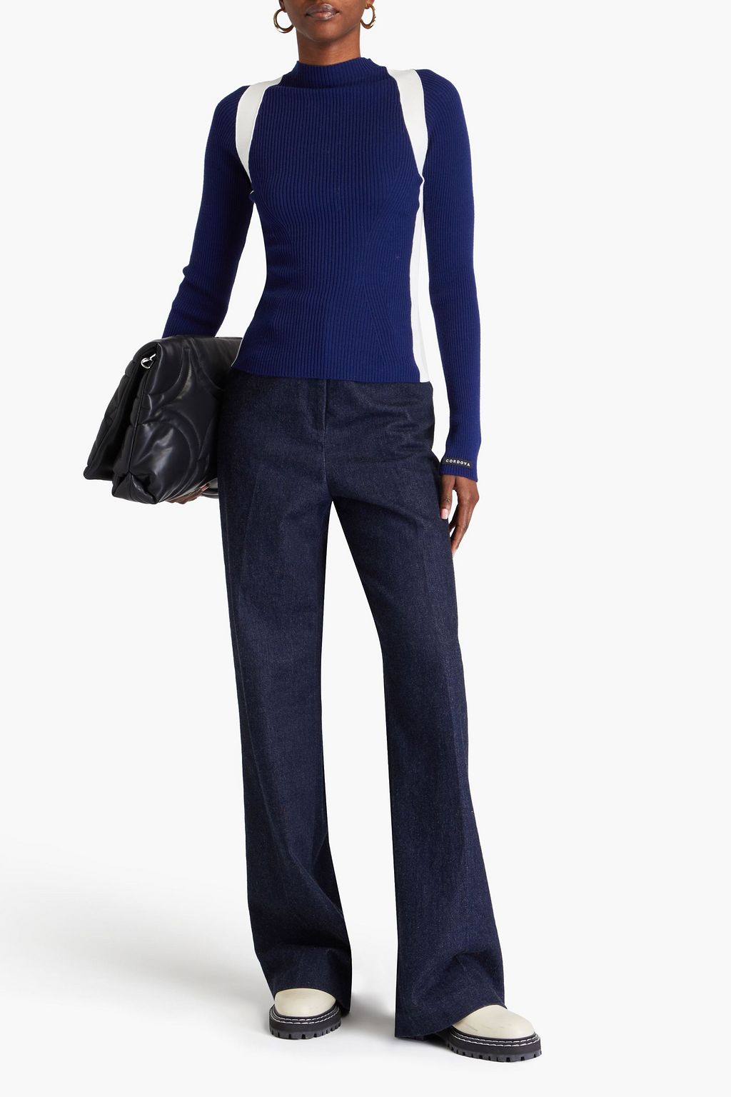CORDOVA Pista two-tone ribbed merino wool sweater