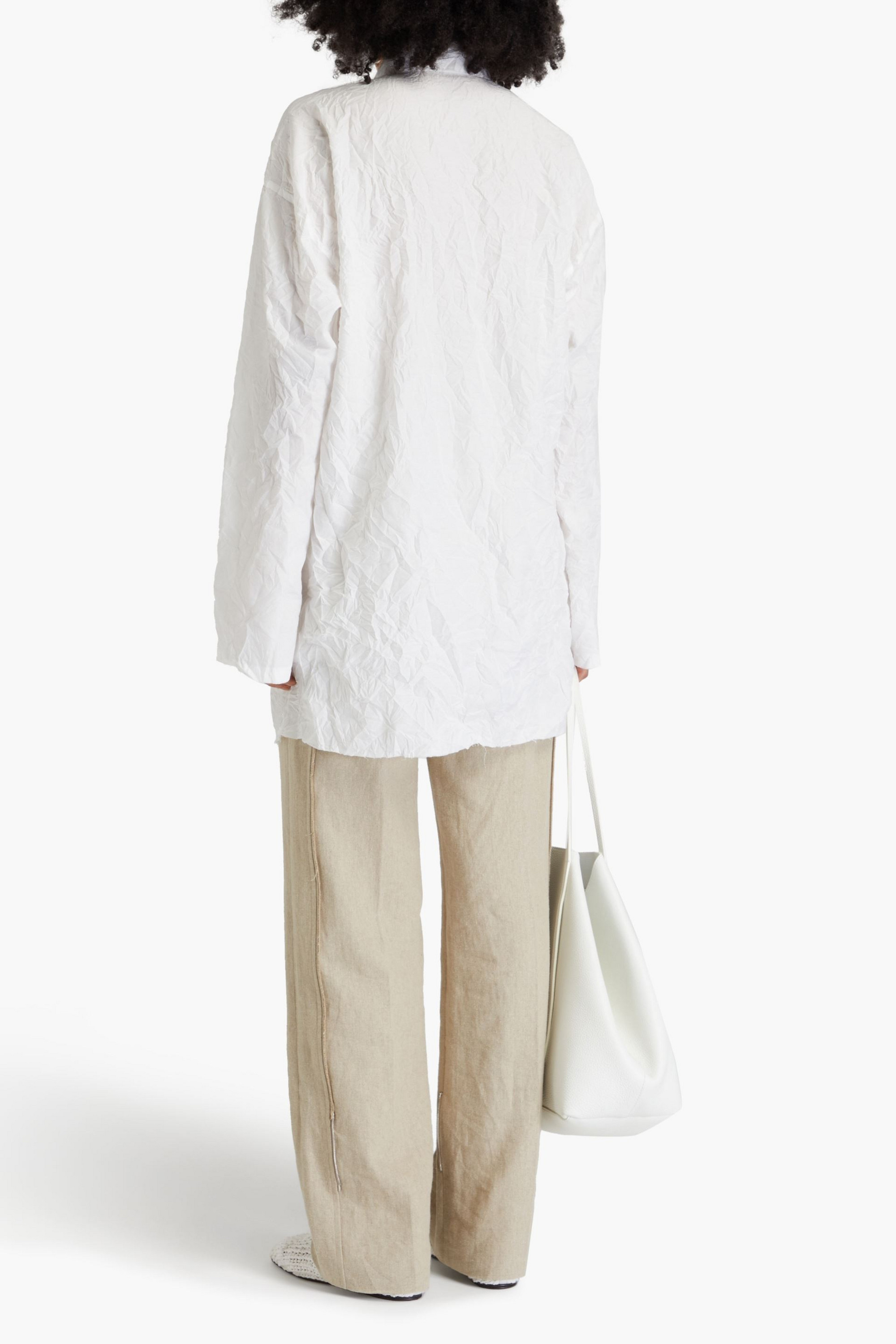 Róhe Frayed crinkled poplin shirt thumbnail