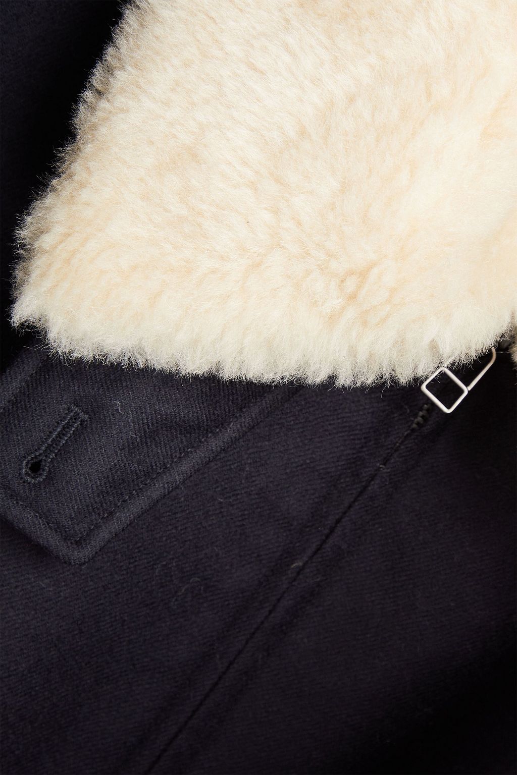 LE 17 SEPTEMBRE Faux shearling-trimmed wool-twill bomber jacket