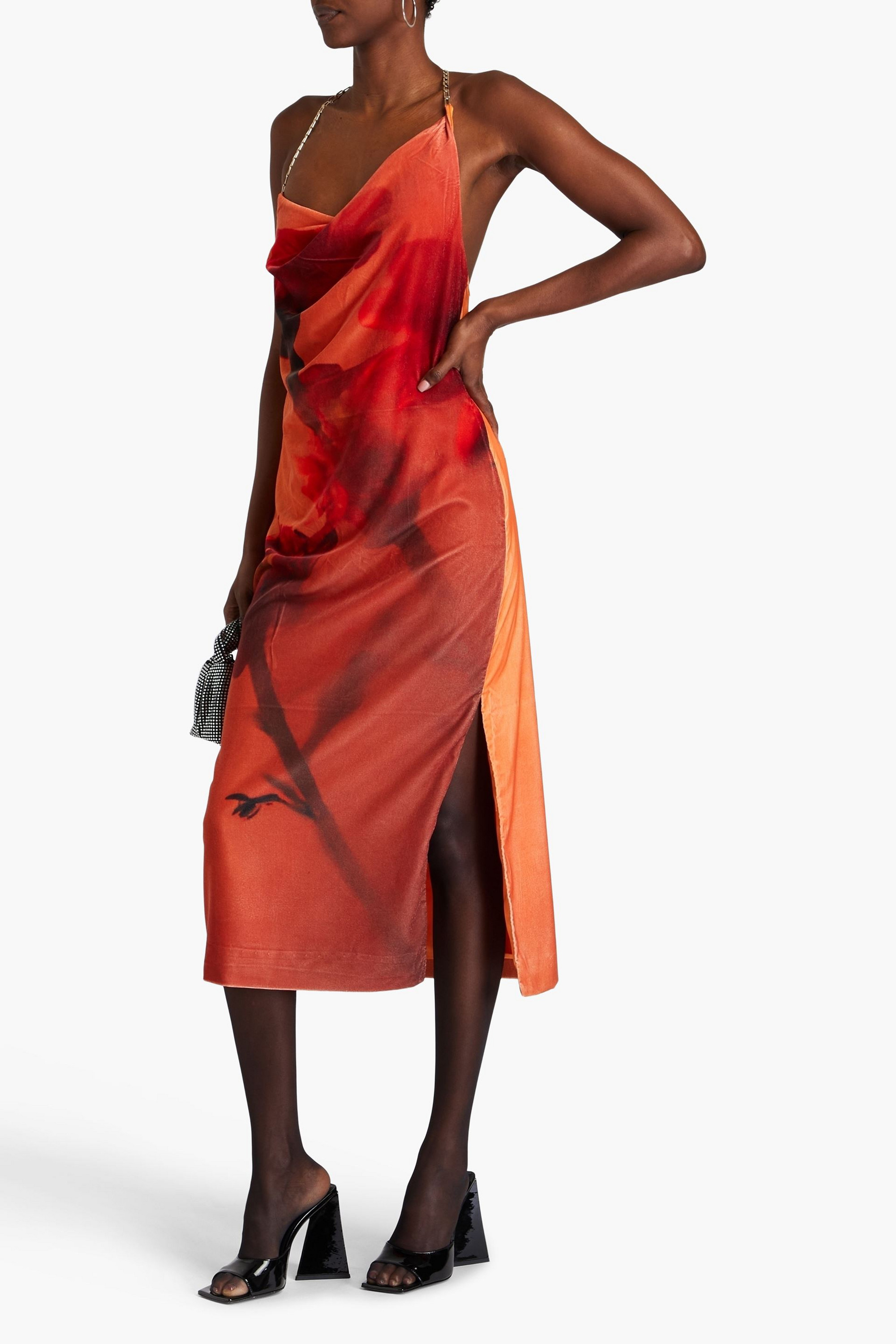Stine Goya Promise floral-print velvet halterneck midi dress