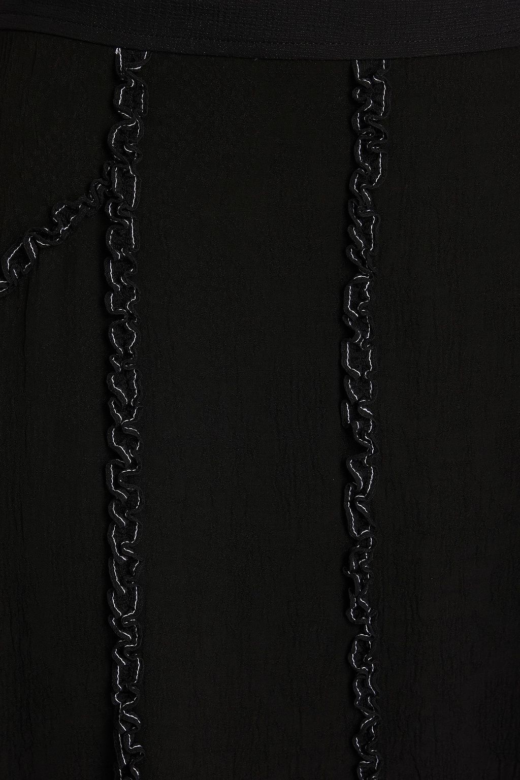 3.1 PHILLIP LIM تنورة متوسطة الطول من الكريب بتصميم بكشاكش