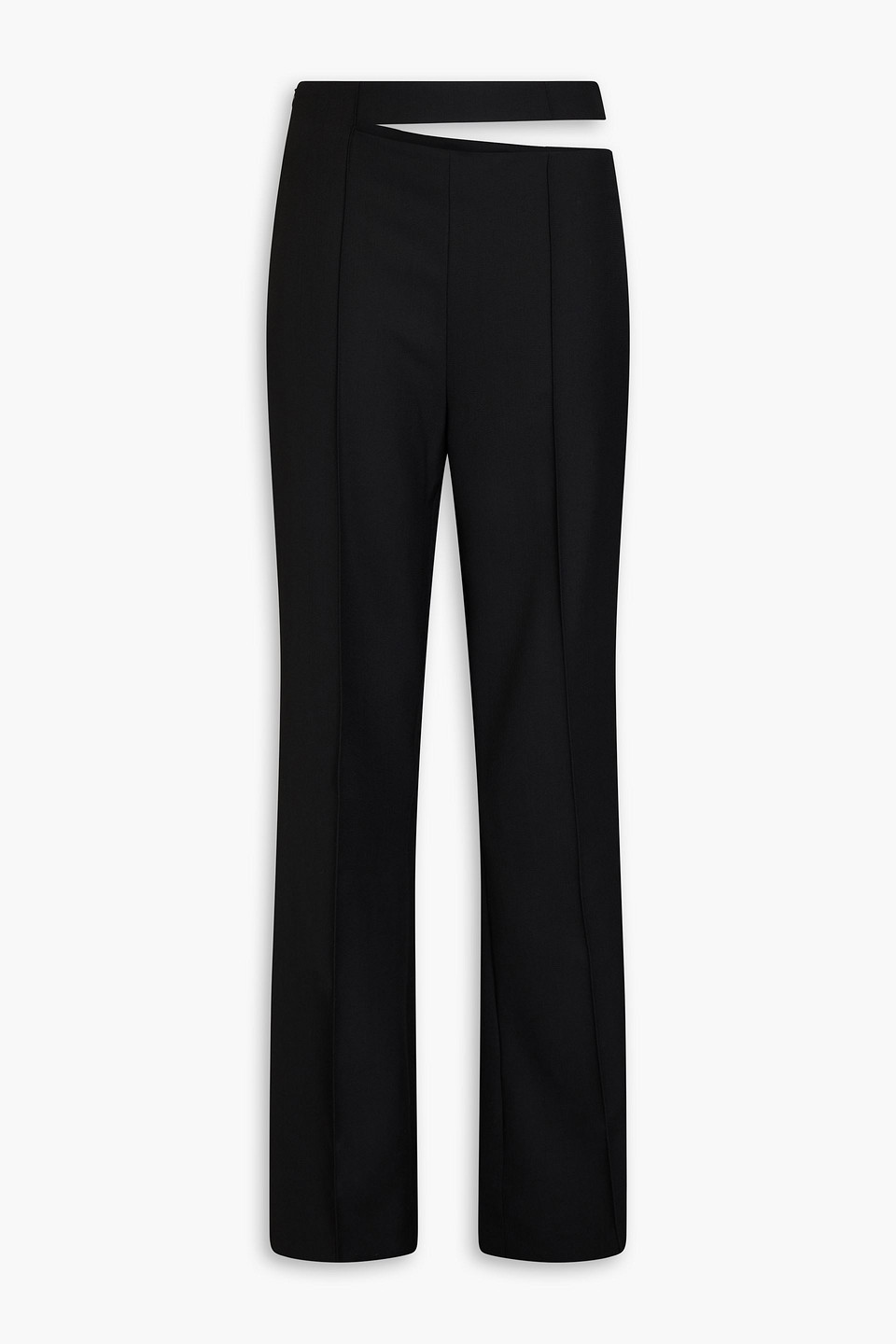 Rohe Cutout Wool-crepe Flared Pants In Black