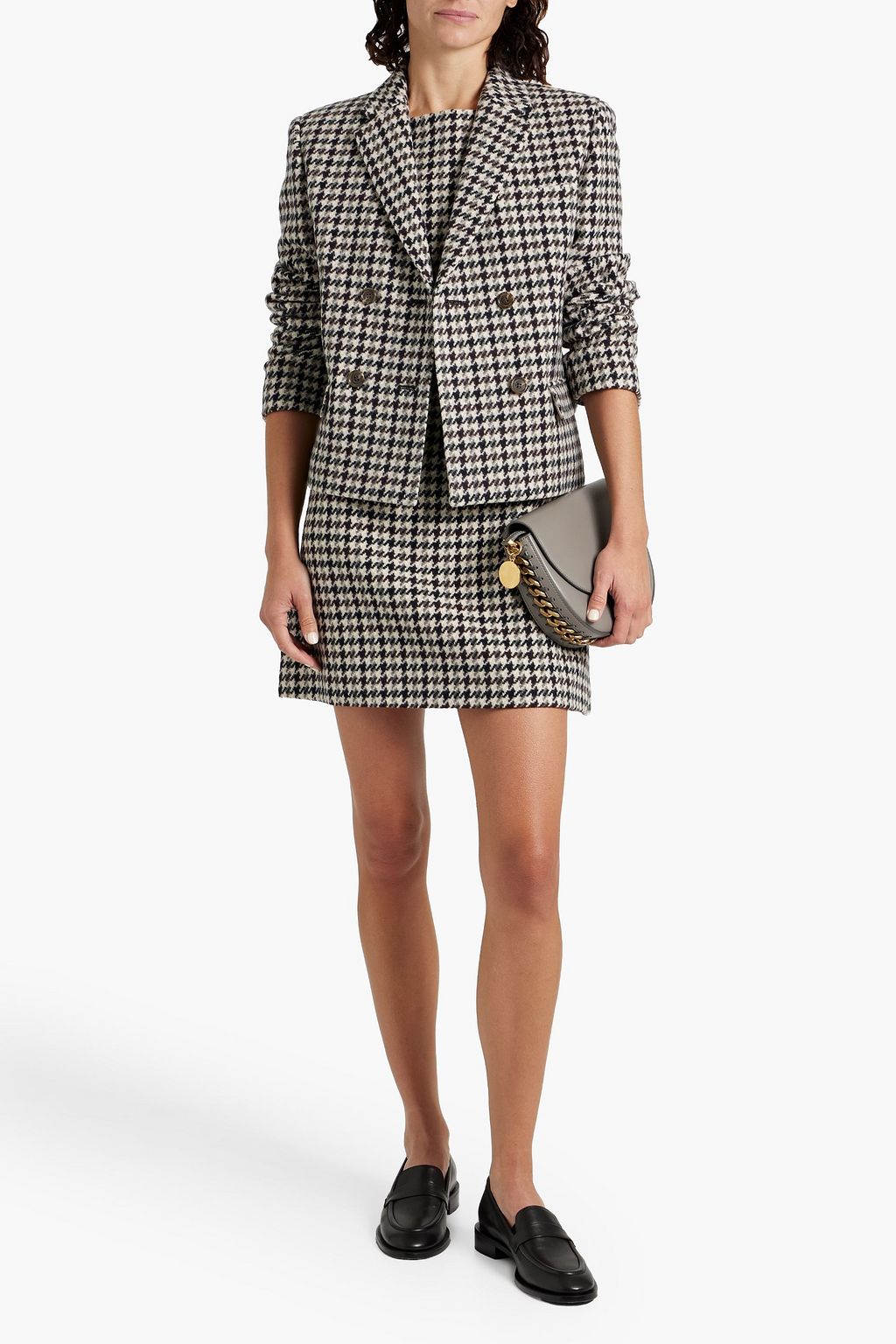 THEORY Double-breasted houndstooth wool blazer