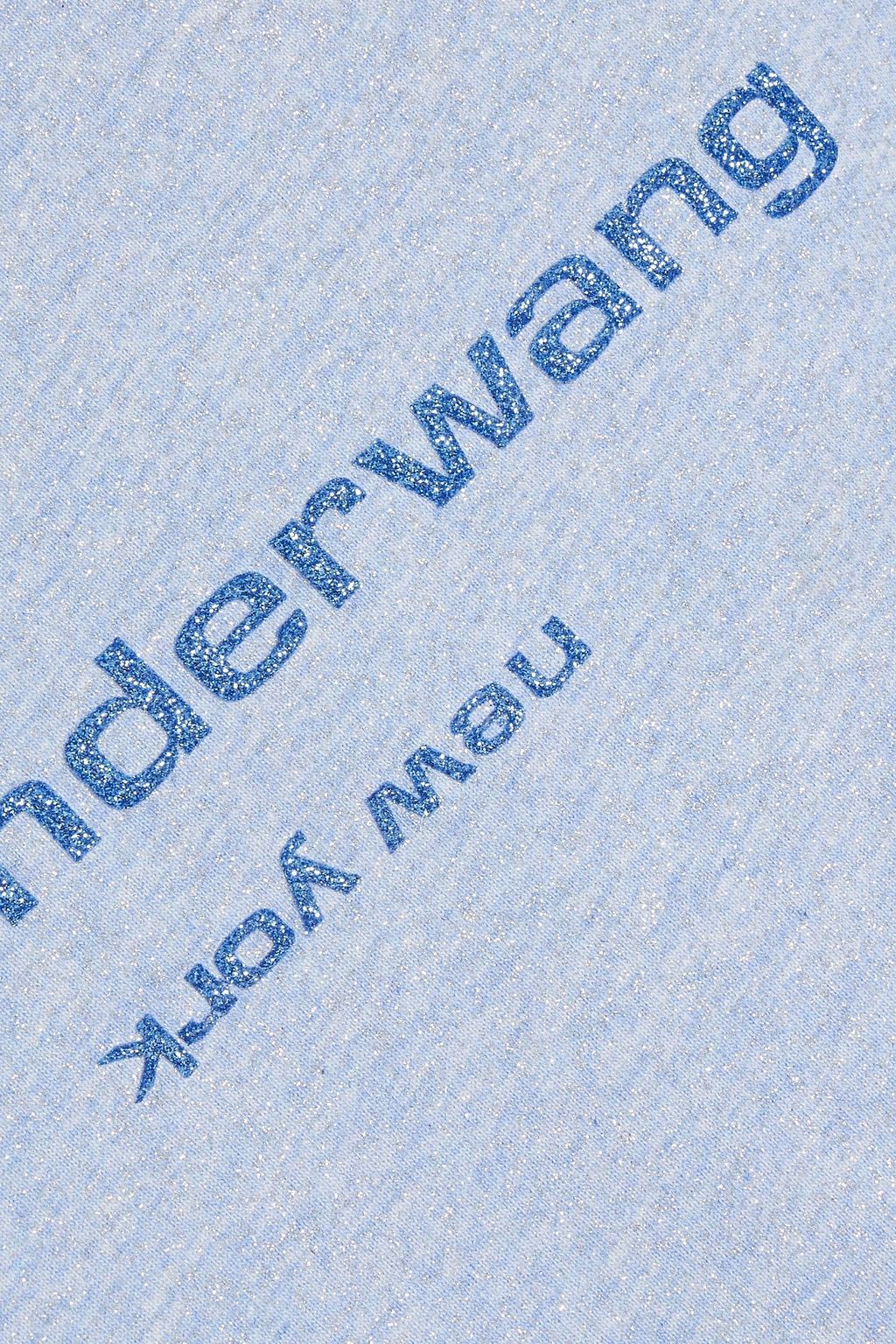 ALEXANDER WANG Glittered logo-print cotton-jersey top