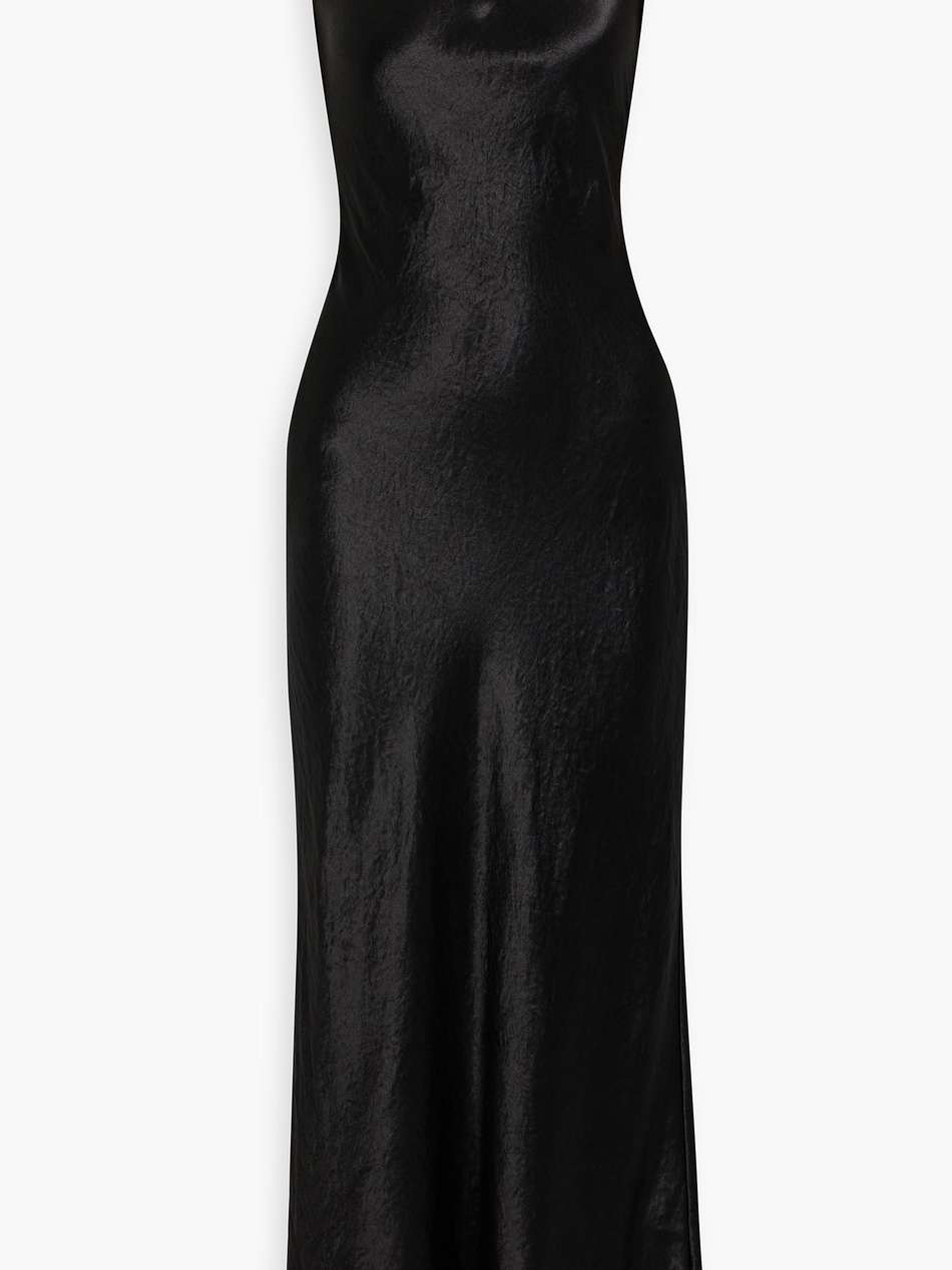 draped satin maxi dress