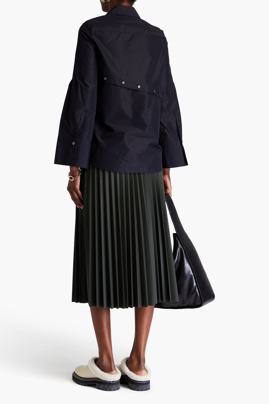 3.1 PHILLIP LIM قميص من البوبلين المصنوع من مزيج من القطن ومزيّن بأزرار