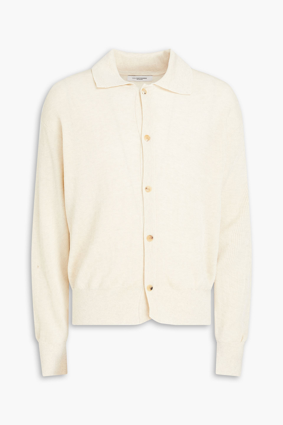 Le 17 Septembre Ribbed Cotton-blend Cardigan In Neutral