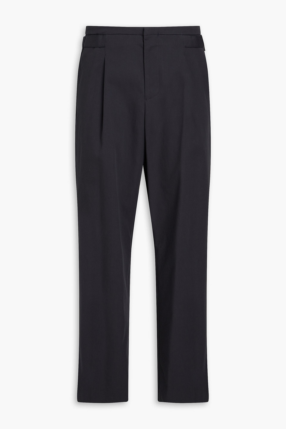 Le 17 Septembre Pleated Cotton-blend Twill Pants In Midnight Blue