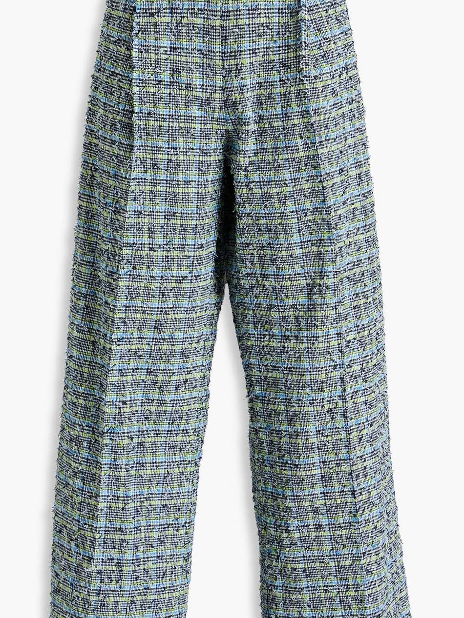 jesabelle frayed houndstooth tweed wide-leg pants