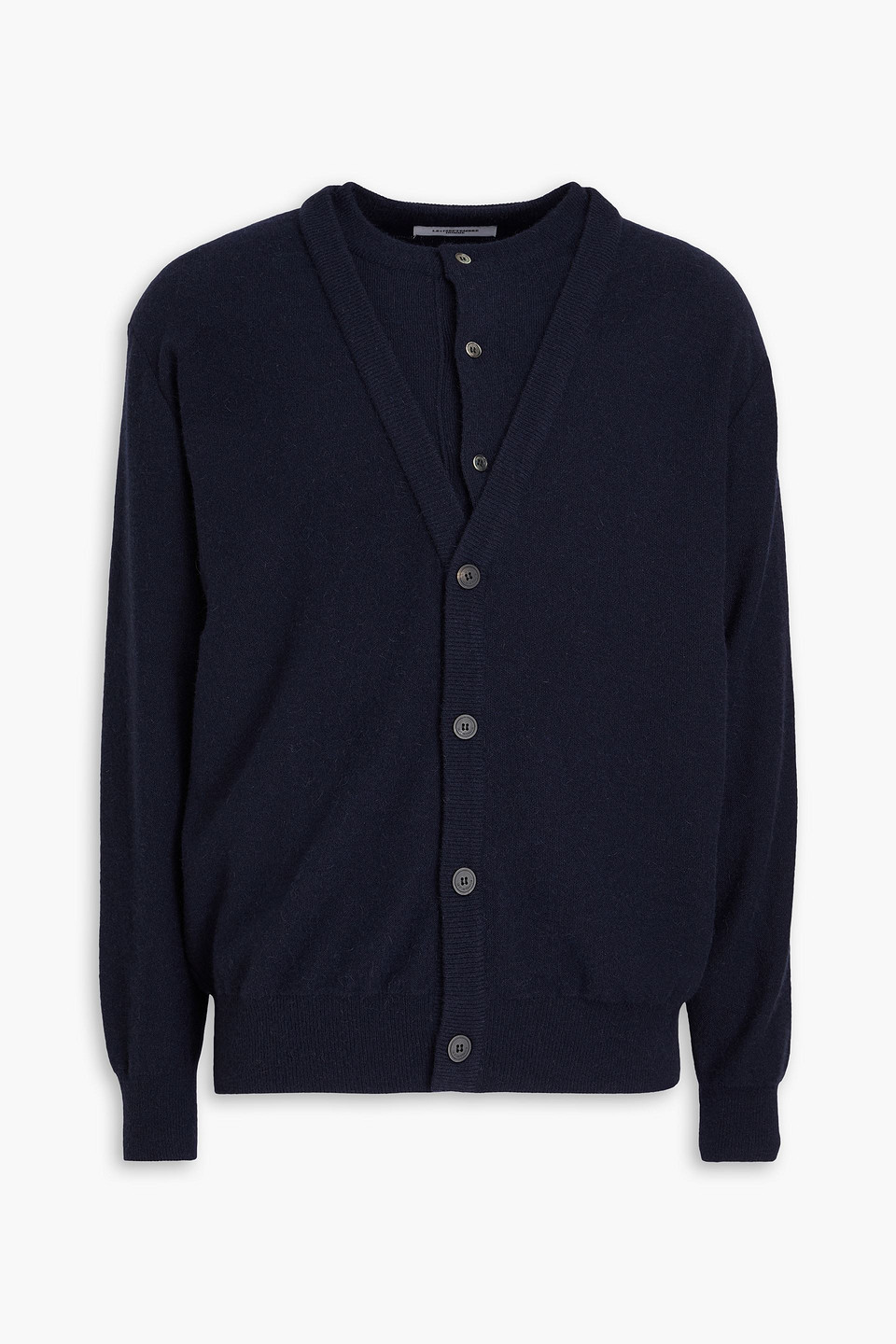 Le 17 Septembre Layered Wool-blend Cardigan In Navy