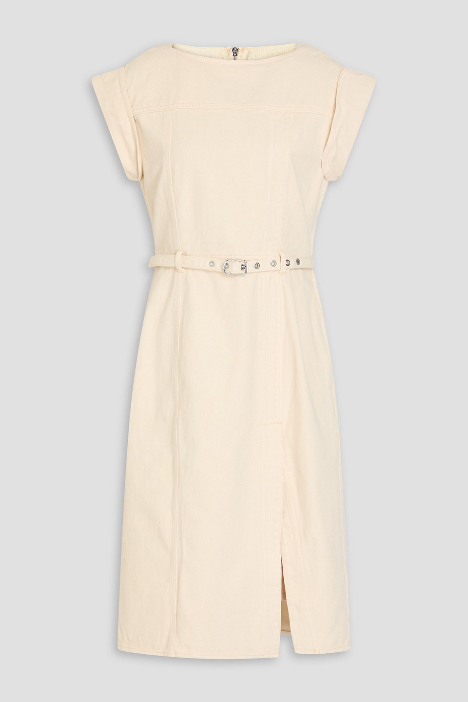 3.1 Phillip Lim Belted Denim Midi Dress In Ecru