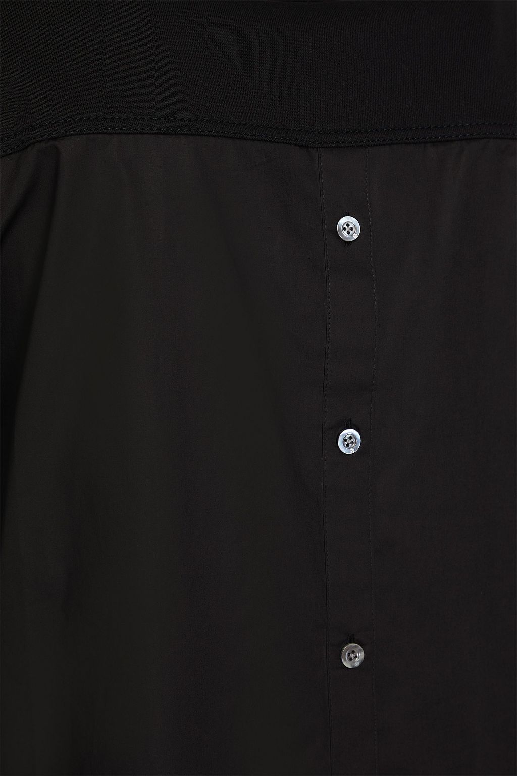 3.1 PHILLIP LIM فستان متوسط الطول من قماش تيري القطني الفرنسي بقِطع محاكة بجانب بعضها البعض من البوبلين