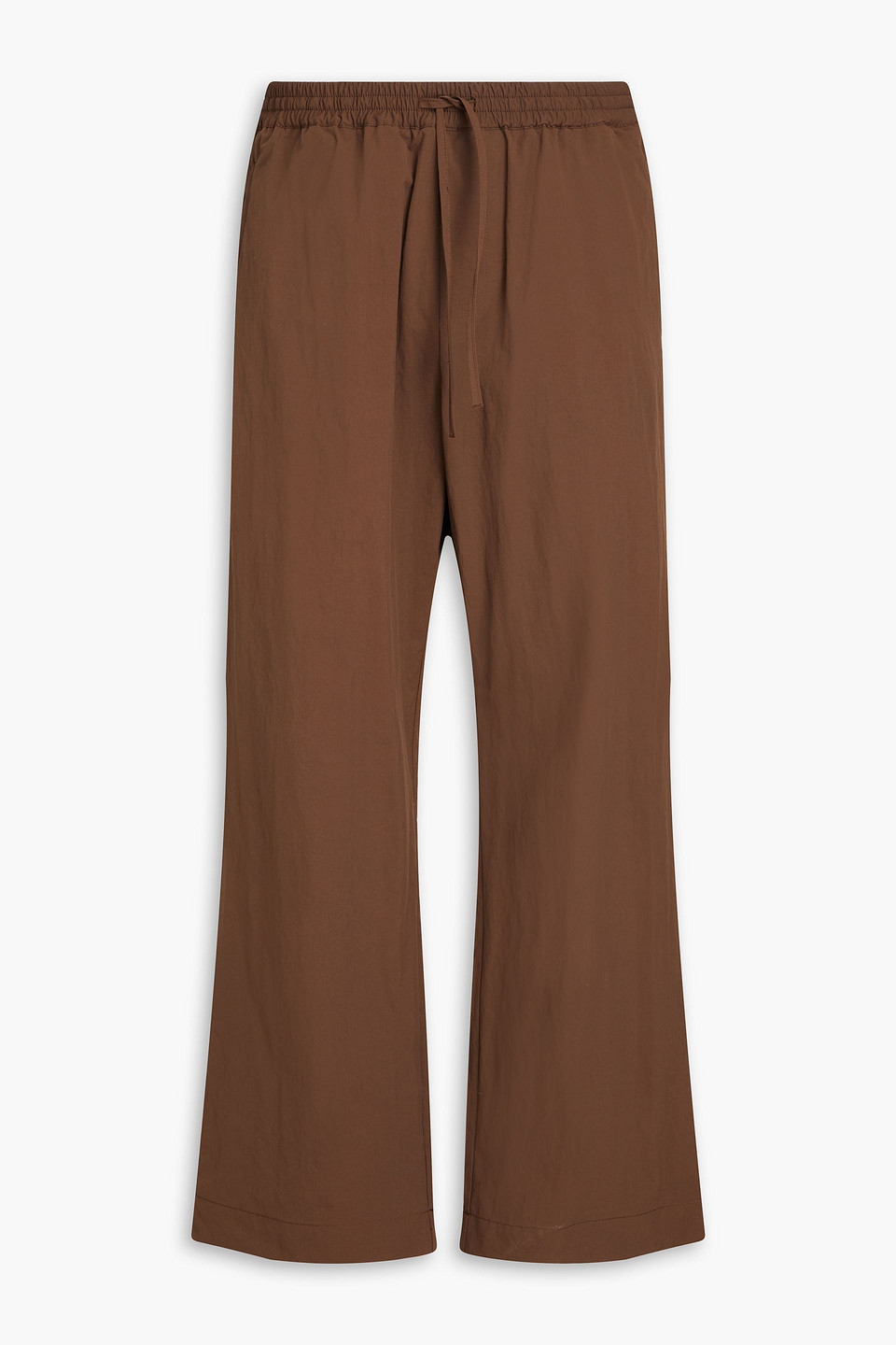 Le 17 Septembre Crinkled Shell Drawstring Track Pants In Brown