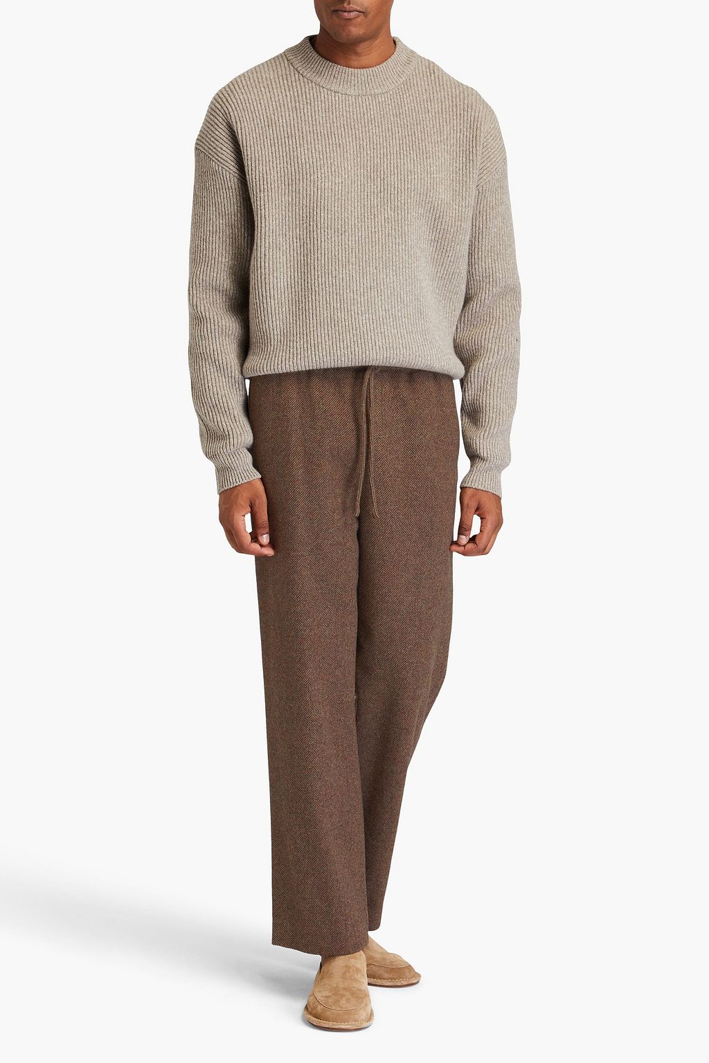LE 17 SEPTEMBRE Wool-flannel drawstring pants