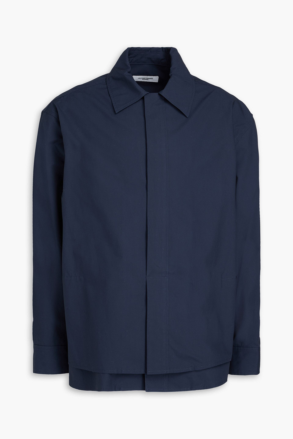 Le 17 Septembre Layered Cotton-poplin Shirt In Navy