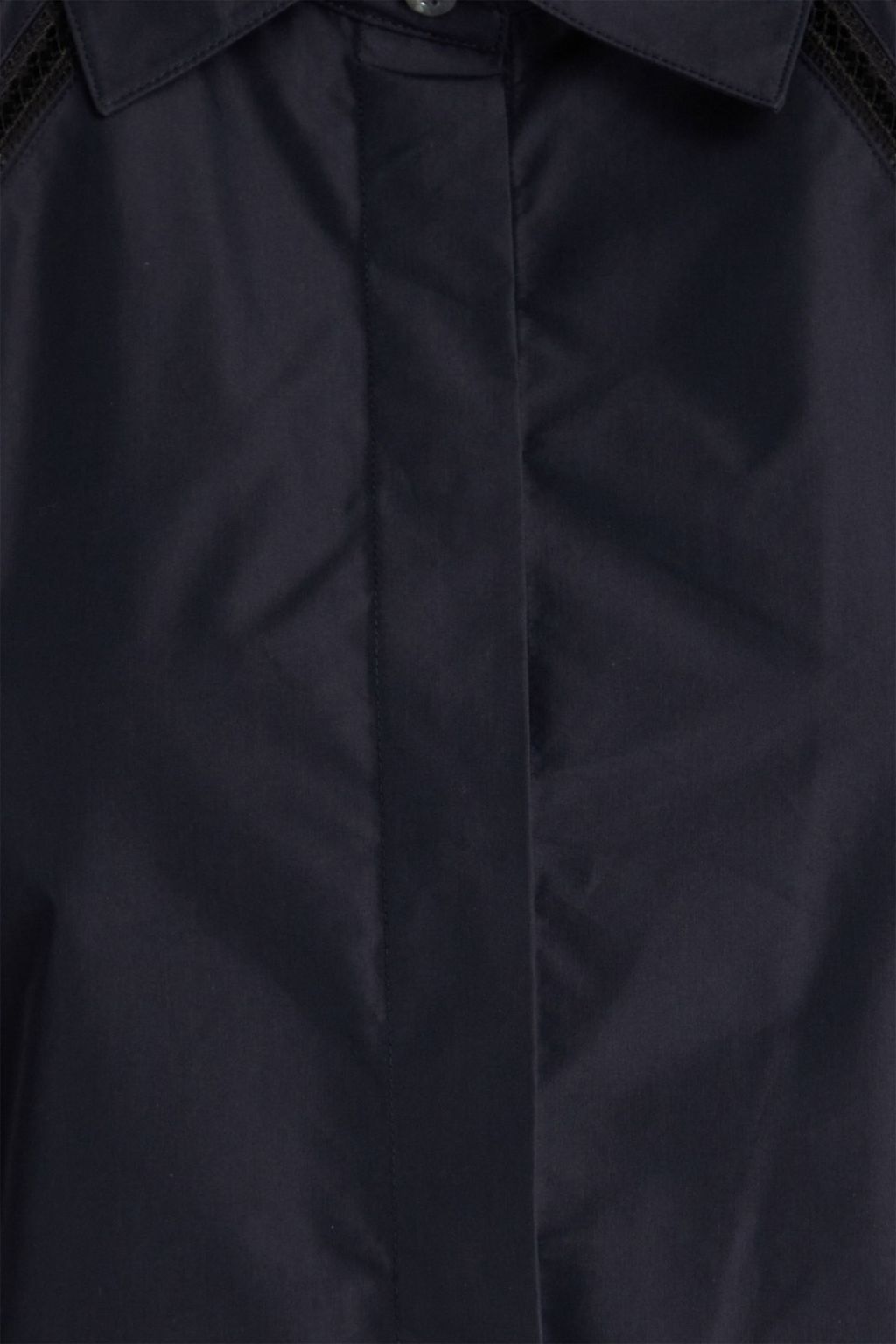 3.1 PHILLIP LIM قميص من البوبلين المصنوع من مزيج من القطن بحواف بتصميم شبكي ومزين بكسرات