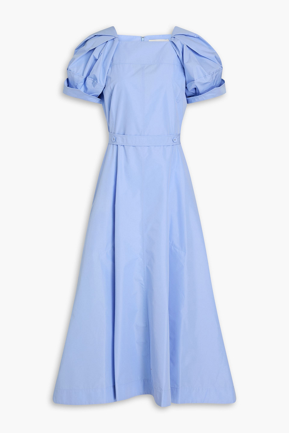 Cotton-blend poplin midi dress