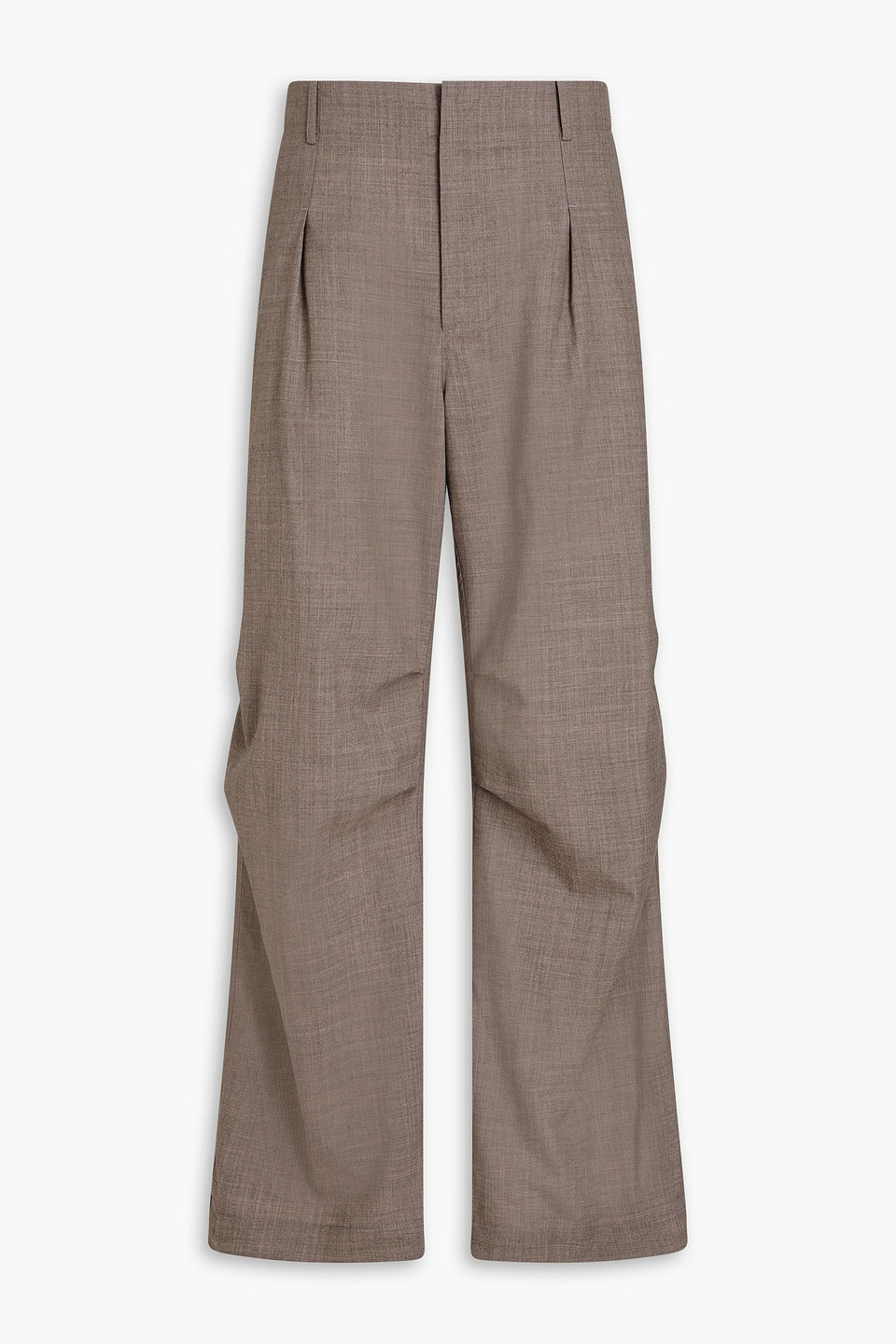 Le 17 Septembre Pleated Wool Pants In Mushroom