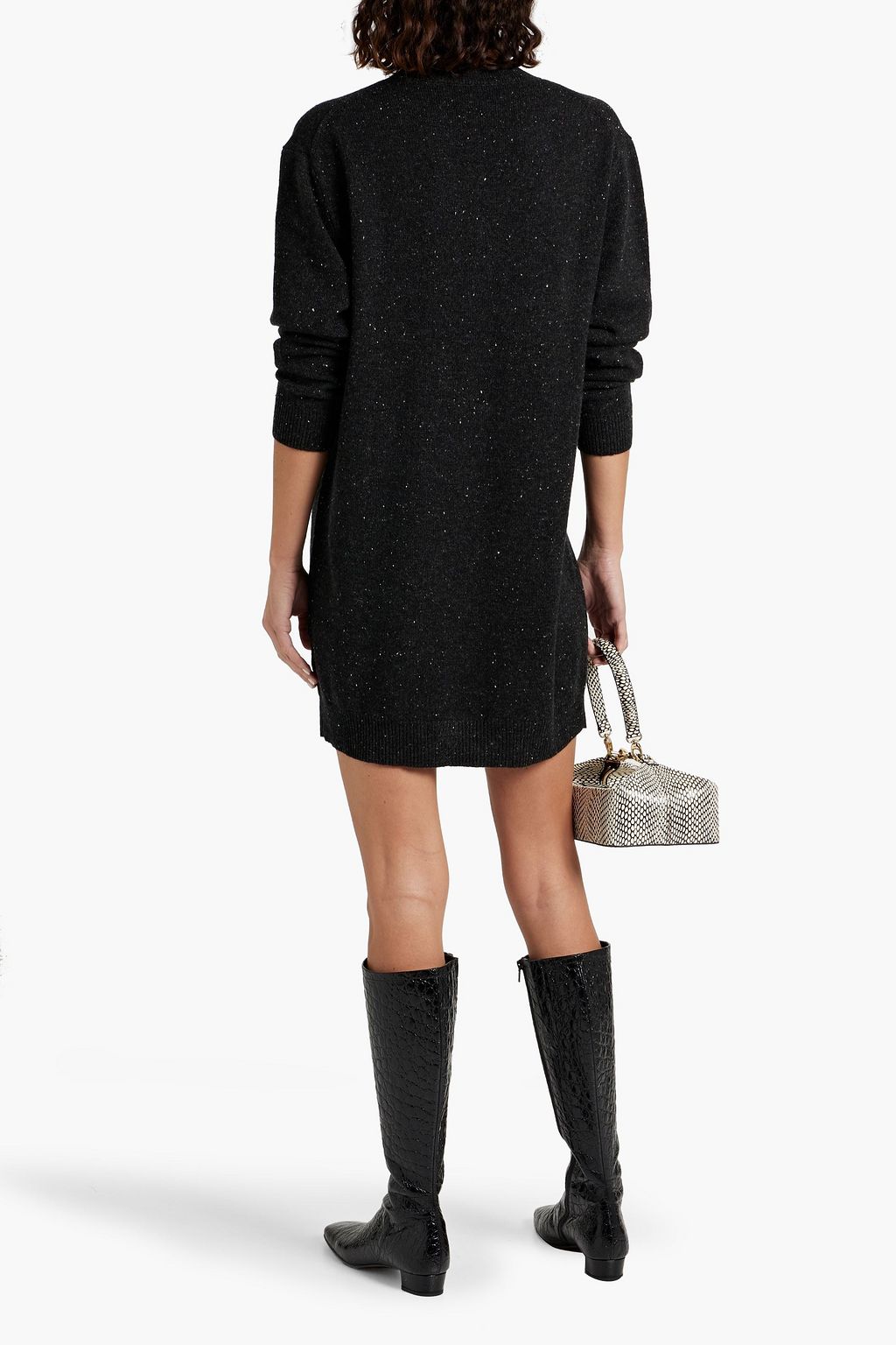 THEORY Donegal wool and cashmere-blend mini dress