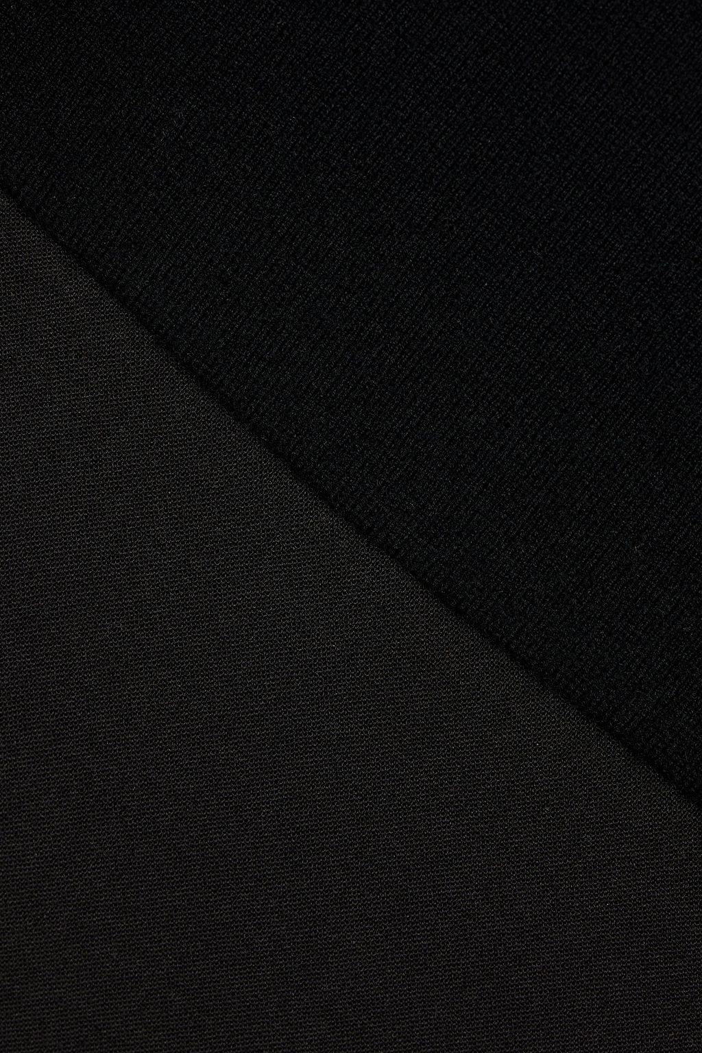 THEORY Crepe-paneled merino wool-blend mini dress