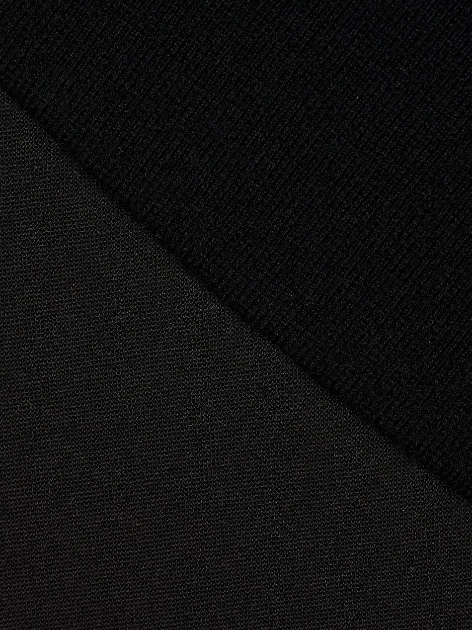 crepe-paneled merino wool-blend mini dress
