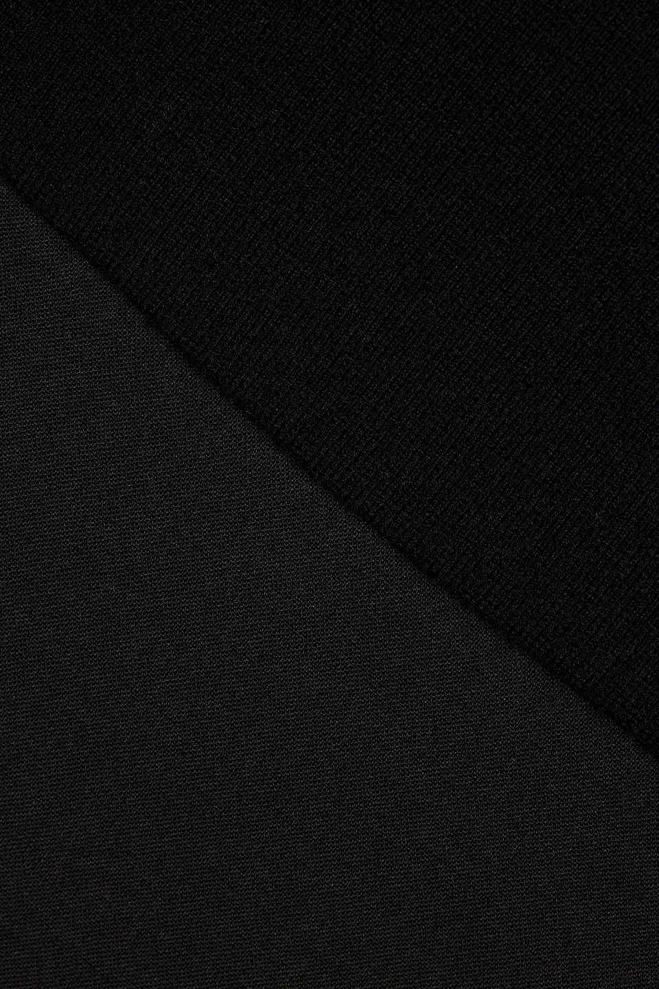 Theory Crepe-paneled Merino Wool-blend Mini Dress In Black