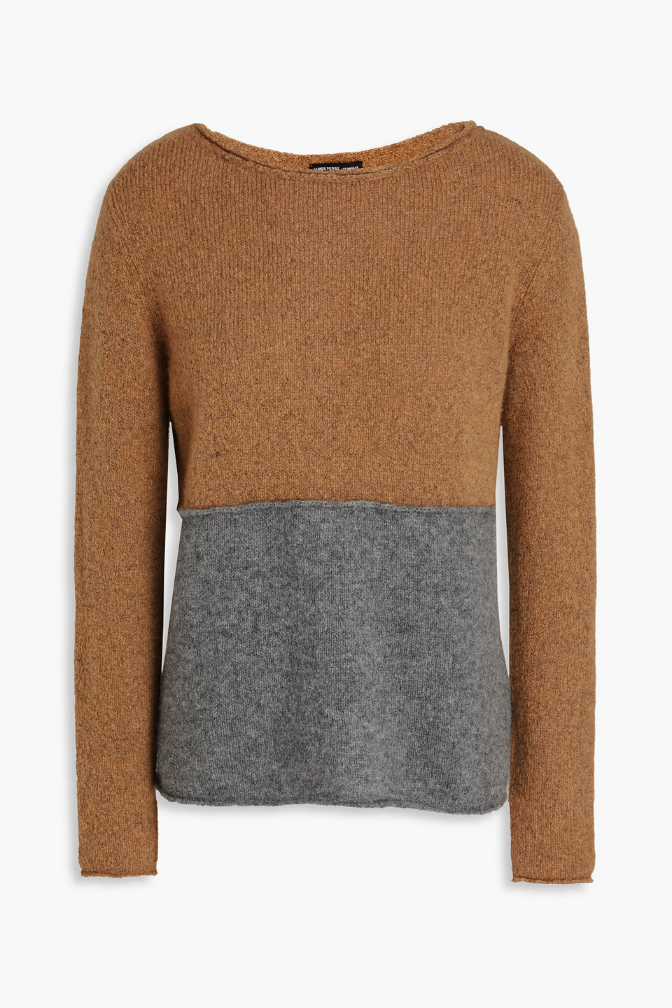 James Perse Two-tone Cashmere Sweater In Brown