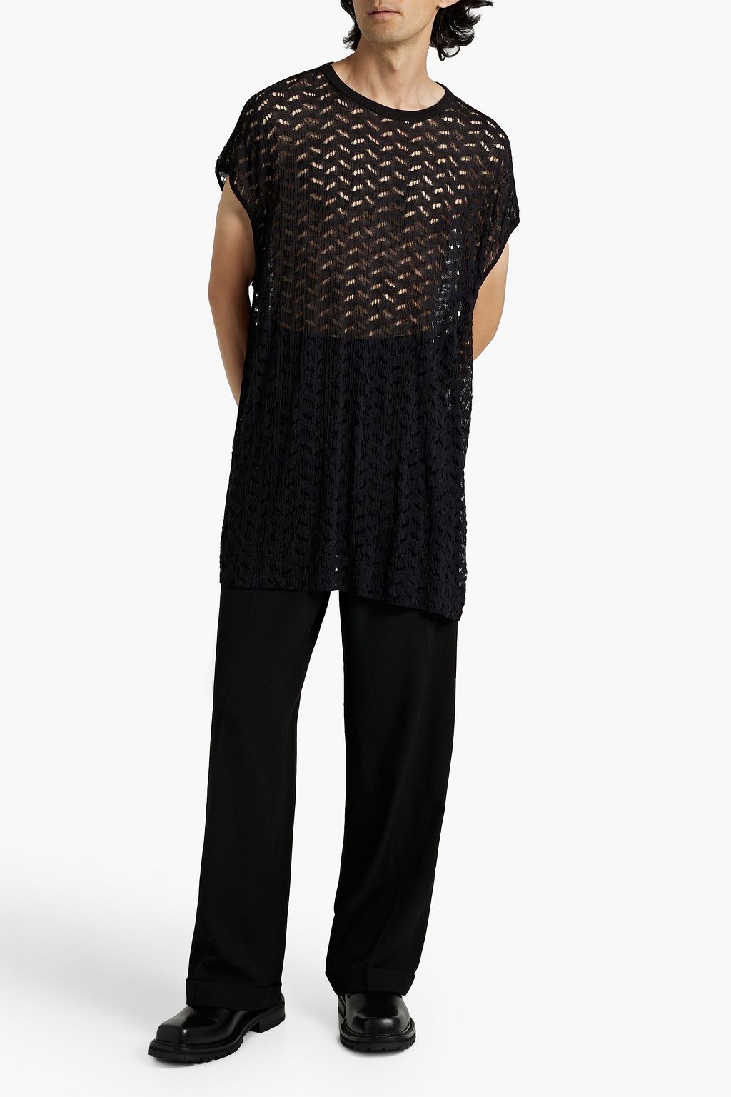 DRIES VAN NOTEN Pleated wool-twill pants