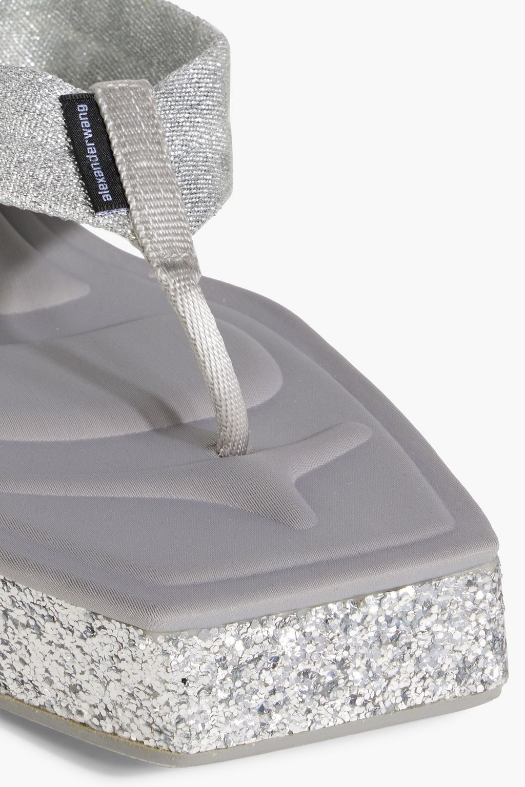 ALEXANDER WANG Jessie キャンバス プラットフォームサンダル グリッター加工 メタリック