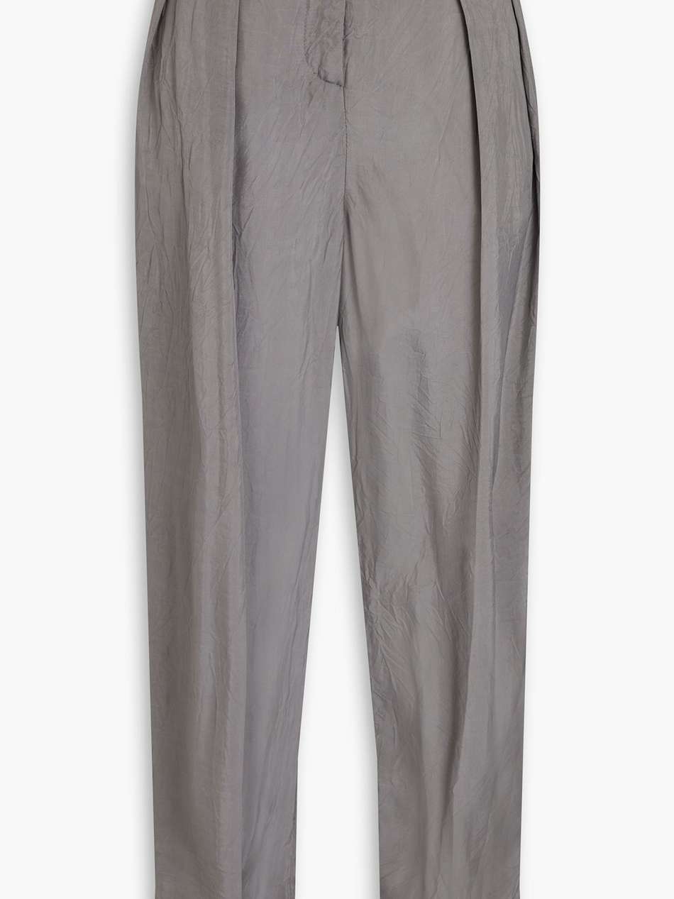 crinkled woven tapered pants