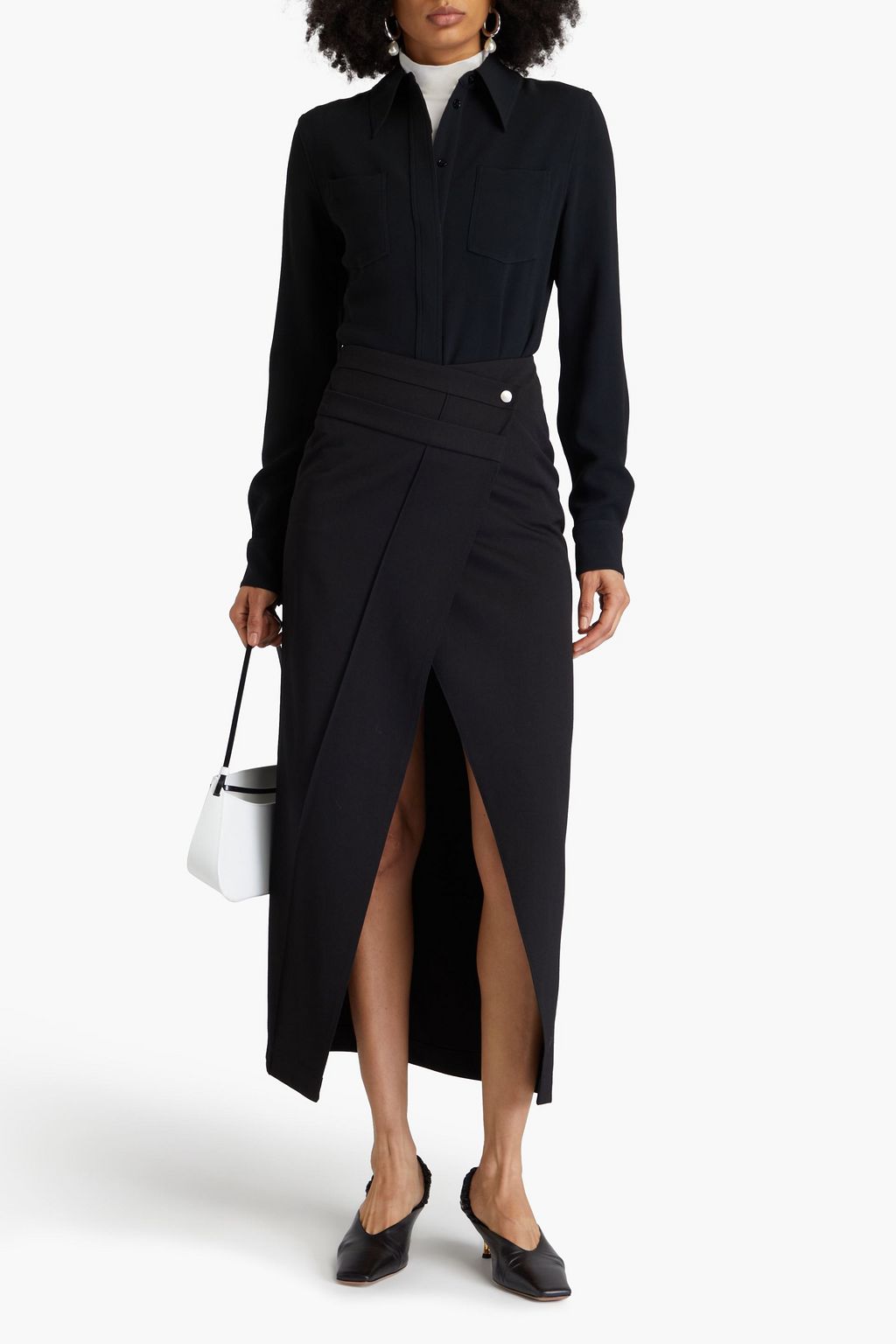 RÓHE Grain de poudre maxi wrap skirt
