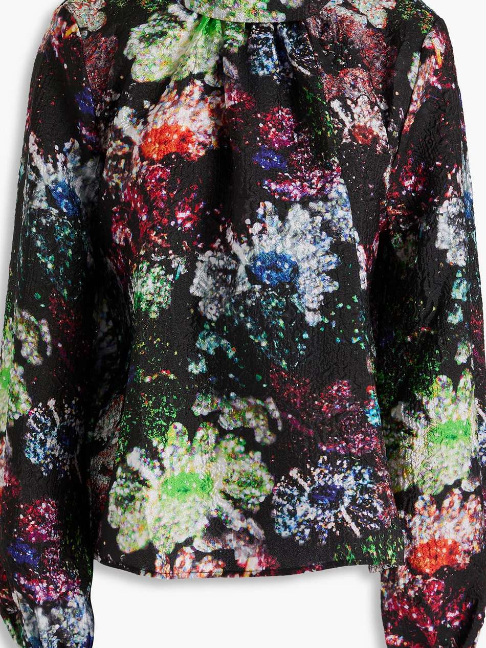 ashley floral-print cloqué blouse