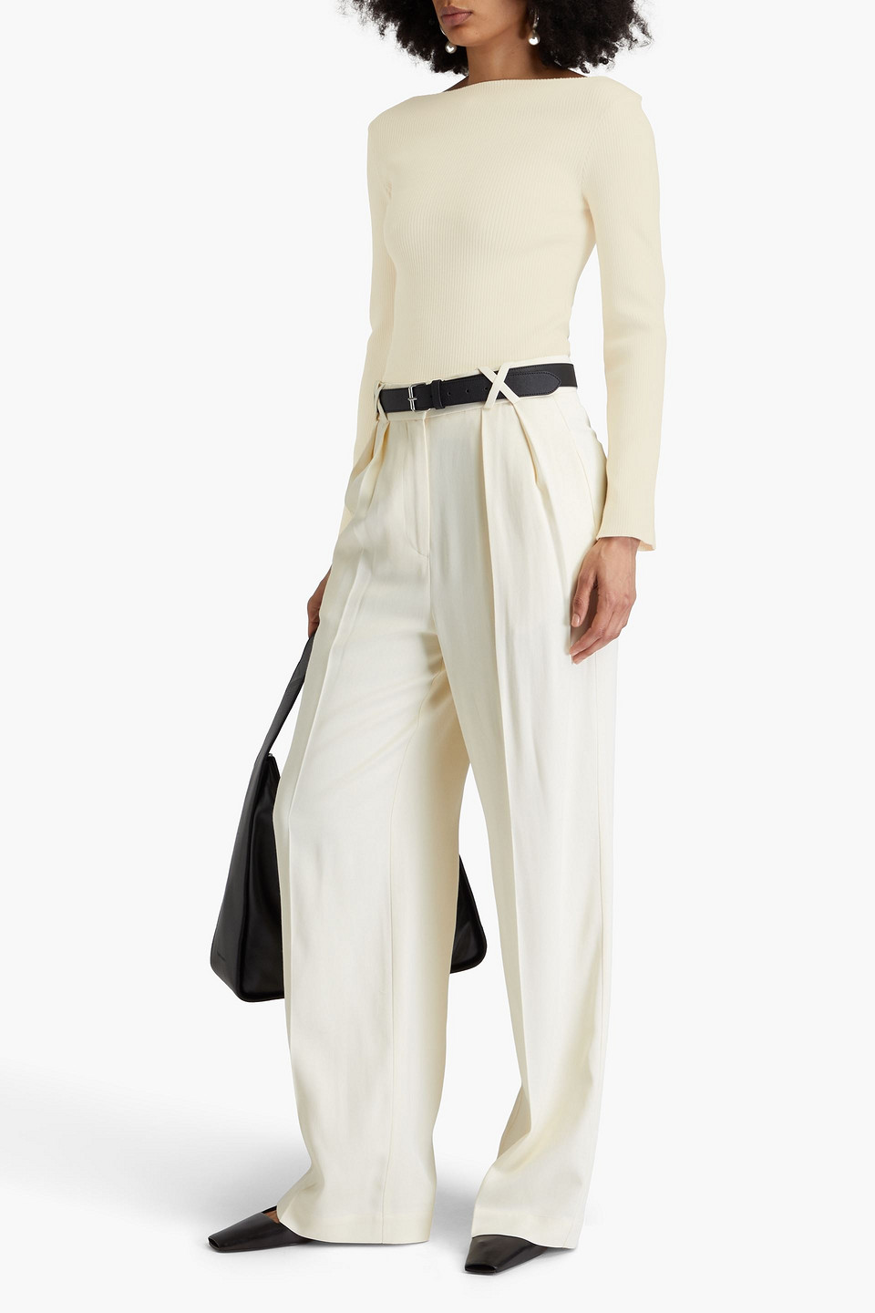 Rohe Ribbed Cotton-blend Top In Cream