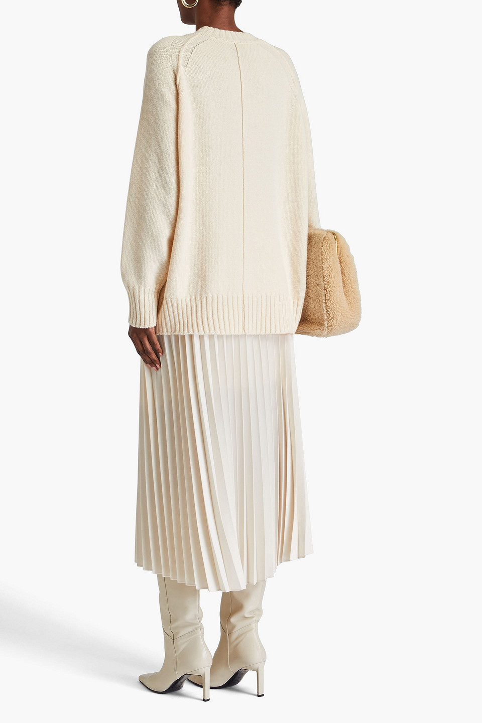 ROHE CUTOUT MERINO WOOL AND CASHMERE-BLEND SWEATER