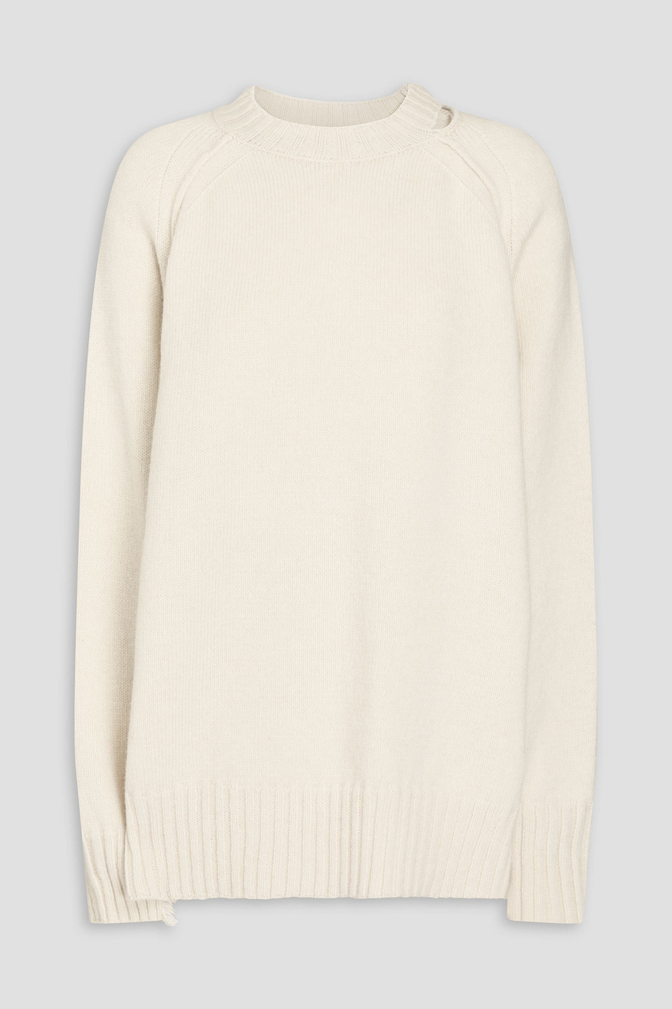 Rohe Cutout Merino Wool And Cashmere-blend Sweater In Cream