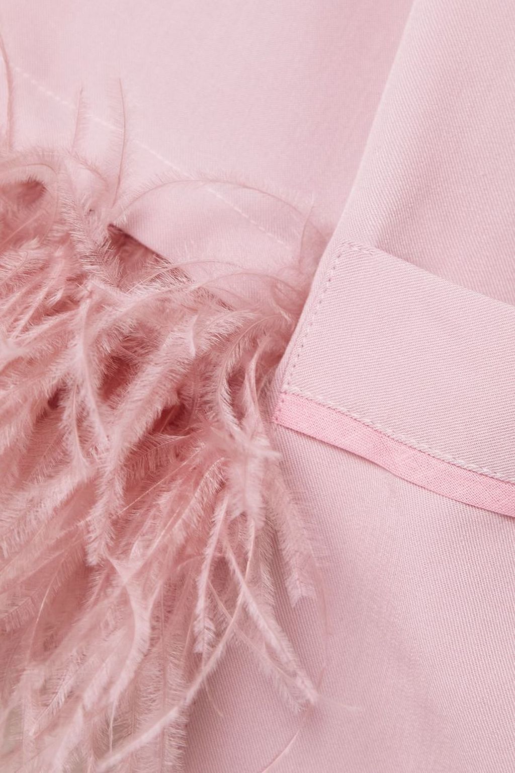 SLEEPER Feather-trimmed crepe de chine pajama set