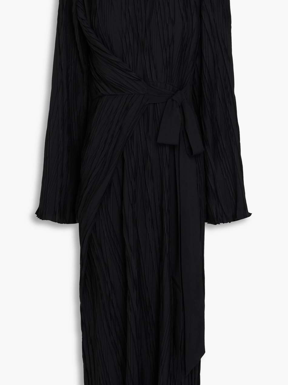 plissé-crepe midi dress