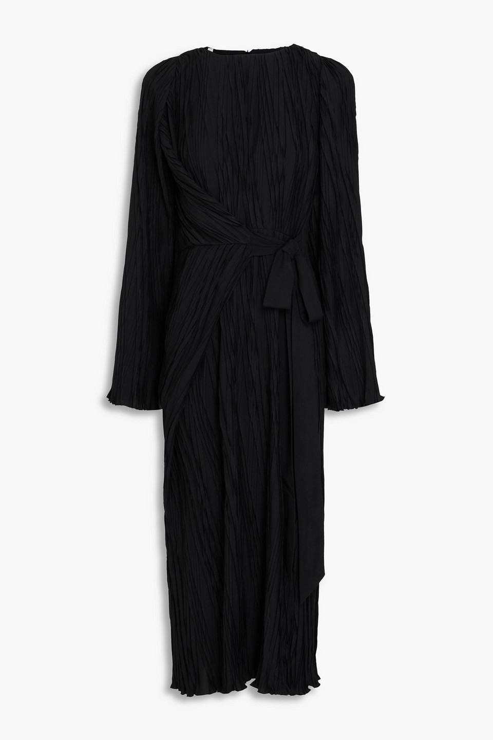 Rohe Plissé-crepe Midi Dress In Black